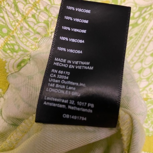 Urban Outfitter Sophie Printed Paisley Yellow Pull On Cargo Pants Size L - Picture 10 of 10